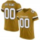 Custom Old Gold White-Black Mesh Authentic Football Jersey