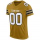 Custom Old Gold White-Black Mesh Authentic Football Jersey