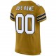 Custom Old Gold White-Black Mesh Authentic Football Jersey