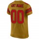 Custom Old Gold Red-Black Mesh Authentic Football Jersey