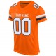 Custom Orange White-Navy Mesh Authentic Football Jersey