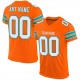 Custom Orange White-Aqua Mesh Authentic Football Jersey