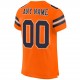 Custom Orange Navy-White Mesh Authentic Football Jersey