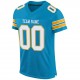 Custom Panther Blue White-Gold Mesh Authentic Football Jersey