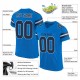 Custom Panther Blue Navy-White Mesh Authentic Football Jersey