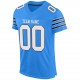 Custom Powder Blue White-Navy Mesh Authentic Football Jersey