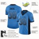 Custom Powder Blue Black-Gray Mesh Drift Fashion Football Jersey