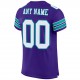 Custom Purple White-Aqua Mesh Authentic Football Jersey