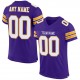 Custom Purple White-Gold Mesh Authentic Football Jersey