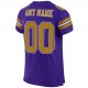 Custom Purple Old Gold-White Mesh Authentic Football Jersey