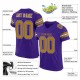 Custom Purple Old Gold-White Mesh Authentic Football Jersey