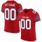 Custom Red White-Navy Mesh Authentic Football Jersey