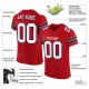 Custom Red White-Black Mesh Authentic Football Jersey