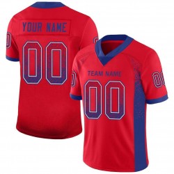 Custom Red Royal-White Mesh Drift Fashion Football Jersey