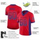 Custom Red Royal-White Mesh Drift Fashion Football Jersey