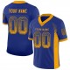 Custom Royal Gold-Navy Mesh Drift Fashion Football Jersey