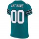 Custom Teal White-Black Mesh Authentic Football Jersey