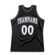 Custom Black White-Old Gold Authentic Throwback Basketball Jersey