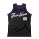 Custom Black White-Purple Authentic Throwback Basketball Jersey