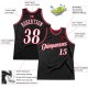 Custom Black White-Red Authentic Throwback Basketball Jersey