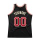 Custom Black Red-Cream Authentic Throwback Basketball Jersey