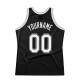 Custom Black White-Silver Gray Authentic Throwback Basketball Jersey