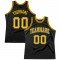 Custom Black Gold-White Authentic Throwback Basketball Jersey