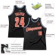 Custom Black Orange-Light Blue Authentic Throwback Basketball Jersey