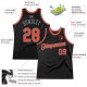 Custom Black Orange-Gray Authentic Throwback Basketball Jersey