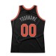 Custom Black Orange-Gray Authentic Throwback Basketball Jersey