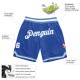 Custom Blue White-Light Blue Authentic Throwback Basketball Shorts