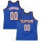 Custom Blue White-Orange Authentic Throwback Basketball Jersey