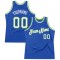 Custom Blue White-Neon Green Authentic Throwback Basketball Jersey