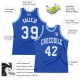 Custom Blue White-Light Blue Authentic Throwback Basketball Jersey