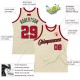 Custom Cream Red-Black Authentic Throwback Basketball Jersey