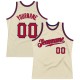 Custom Cream Red-Navy Authentic Throwback Basketball Jersey