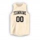 Custom Cream Black Round Neck Basketball Jersey