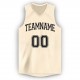 Custom Cream Black V-Neck Basketball Jersey