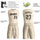 Custom Cream Black Round Neck Suit Basketball Jersey