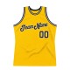 Custom Gold Black-White Authentic Throwback Basketball Jersey