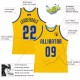 Custom Gold Navy-Light Blue Authentic Throwback Basketball Jersey