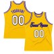 Custom Gold White-Purple Authentic Throwback Basketball Jersey