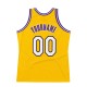 Custom Gold White-Purple Authentic Throwback Basketball Jersey