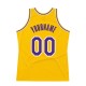 Custom Gold Purple-White Authentic Throwback Basketball Jersey