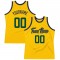 Custom Gold Hunter Green-Navy Authentic Throwback Basketball Jersey