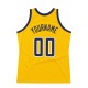 Custom Gold Navy-White Authentic Throwback Basketball Jersey