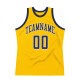 Custom Gold Navy-White Authentic Throwback Basketball Jersey