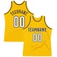 Custom Gold White-Navy Authentic Throwback Basketball Jersey