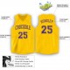 Custom Gold Purple V-Neck Basketball Jersey