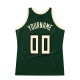 Custom Hunter Green Cream-Black Authentic Throwback Basketball Jersey